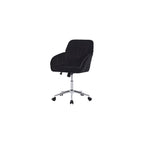 Adjustable Office Chair, Ergonomic Swivel Chair with Backrest, Comfortable Velvet Cushion for Long Sitting, Ideal for Home and Office Use, Black