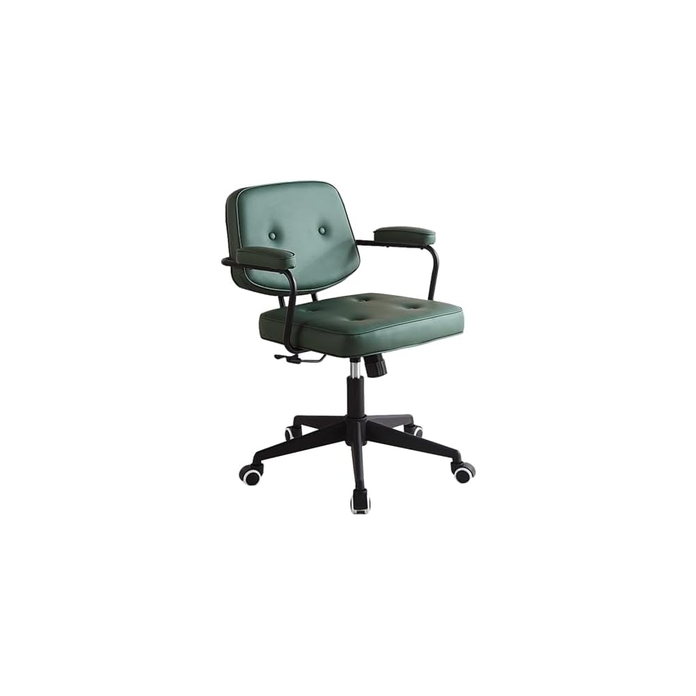 Vanity Chair Office Chair Computer Desk Chairs with Armrest Adjustable with Thick Cushion Tilt Function,Comfort Wide Seat,Easy Assembly with Wheels,for Office and Home Office(Brown1)
