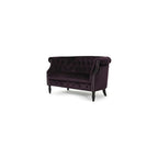 Merax Velvet Chesterfield Loveseat, 2-Seater Tufted Sofa, Black Berry