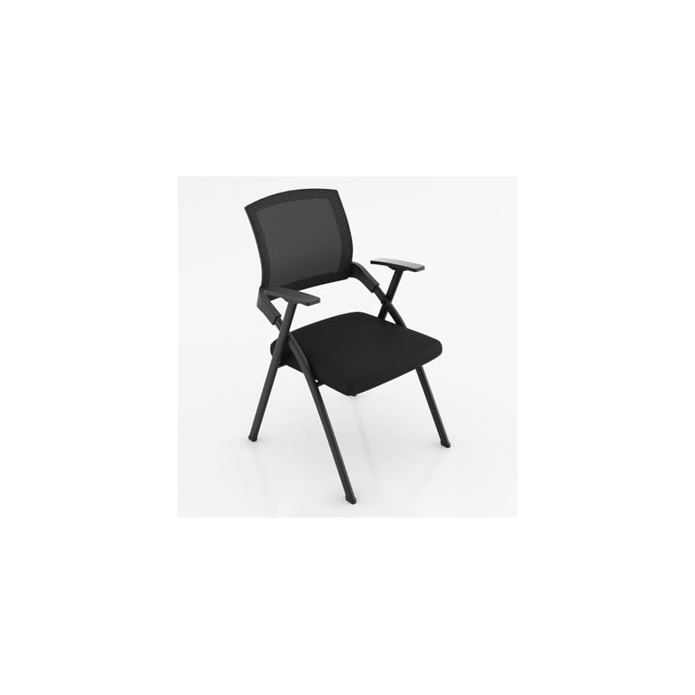 Ergonomic Foldable Office Desk Chair, Lightweight Conference & Meeting Chair, Breathable Wide Seat Training Chair for Home Office & Professional Use