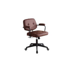 Vanity Chair Office Chair Computer Desk Chairs with Armrest Adjustable with Thick Cushion Tilt Function,Comfort Wide Seat,Easy Assembly with Wheels,for Office and Home Office(Brown1)