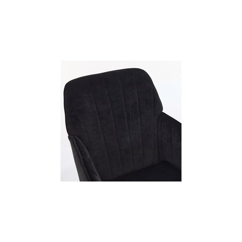 Adjustable Office Chair, Ergonomic Swivel Chair with Backrest, Comfortable Velvet Cushion for Long Sitting, Ideal for Home and Office Use, Black