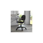 Boss Office Products Perfect Posture Delux Fabric Task Chair with Loop Arms in Black, Low-Back (B317-BK)