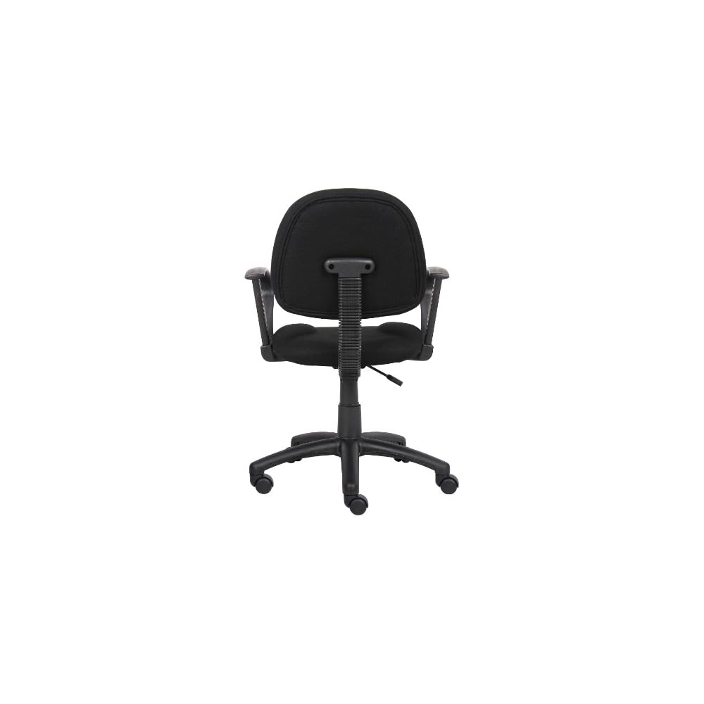 Boss Office Products Perfect Posture Delux Fabric Task Chair with Loop Arms in Black, Low-Back (B317-BK)