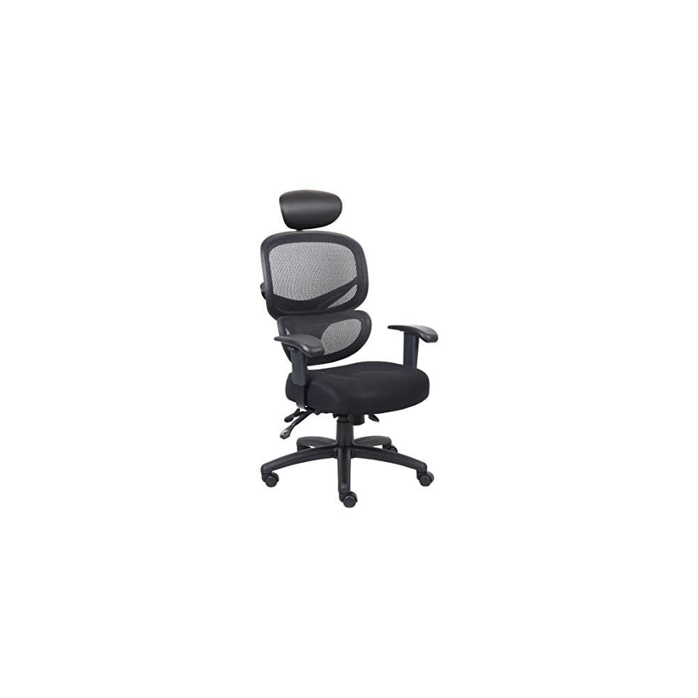 Boss Office Products Multi-Function Task Chair with Headrest in Black (B6338-HR)