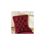 Furniture Office Chair,Modern Velvet Upholstered Tufted Button Home Office Chair with Golden Metal Base,Adjustable Desk Chair Swivel Office Chair (Wine Red),SW1923WR