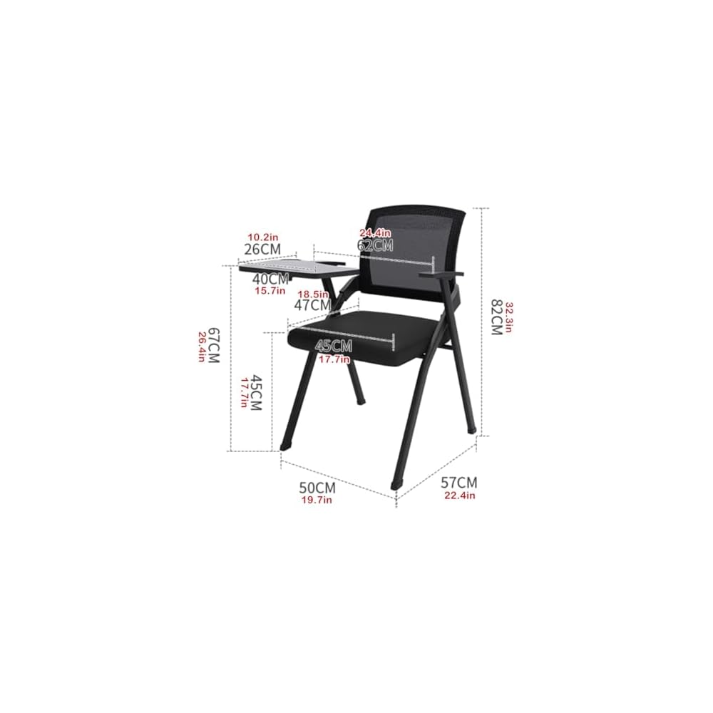 Ergonomic Foldable Office Desk Chair, Lightweight Conference & Meeting Chair, Breathable Wide Seat Training Chair for Home Office & Professional Use
