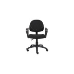 Boss Office Products Perfect Posture Delux Fabric Task Chair with Loop Arms in Black, Low-Back (B317-BK)