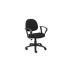 Boss Office Products Perfect Posture Delux Fabric Task Chair with Loop Arms in Black, Low-Back (B317-BK)