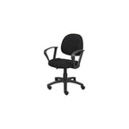 Boss Office Products Perfect Posture Delux Fabric Task Chair with Loop Arms in Black, Low-Back (B317-BK)
