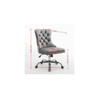 Furniture Office Chair,Modern Velvet Upholstered Tufted Button Home Office Chair with Golden Metal Base,Adjustable Desk Chair Swivel Office Chair (Wine Red),SW1923WR