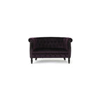Merax Velvet Chesterfield Loveseat, 2-Seater Tufted Sofa, Black Berry