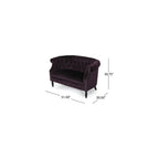 Merax Velvet Chesterfield Loveseat, 2-Seater Tufted Sofa, Black Berry