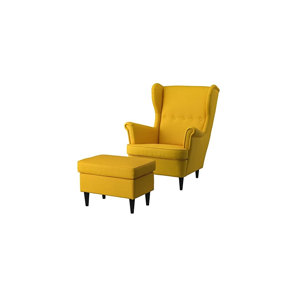 ProTuning STRANDMON Armchair and footstool, Skiftebo yellow