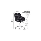 Adjustable Office Chair, Ergonomic Swivel Chair with Backrest, Comfortable Velvet Cushion for Long Sitting, Ideal for Home and Office Use, Black