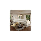 HANXIN 88.2" L-Shaped Sofa Couch with Pull Out Bed, Oversize Convertible Sectional Sleeper Sofa with Nailhead Trim & Rolled Arm, 5 Seat Chenille Upholstered Couches for Living Room(Beige)