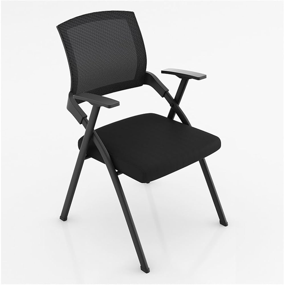 Ergonomic Foldable Office Desk Chair, Lightweight Conference & Meeting Chair, Breathable Wide Seat Training Chair for Home Office & Professional Use