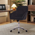 Adjustable Office Chair, Ergonomic Swivel Chair with Backrest, Comfortable Velvet Cushion for Long Sitting, Ideal for Home and Office Use, Black